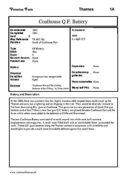 East Tilbury (Coalhouse) Battery datasheet